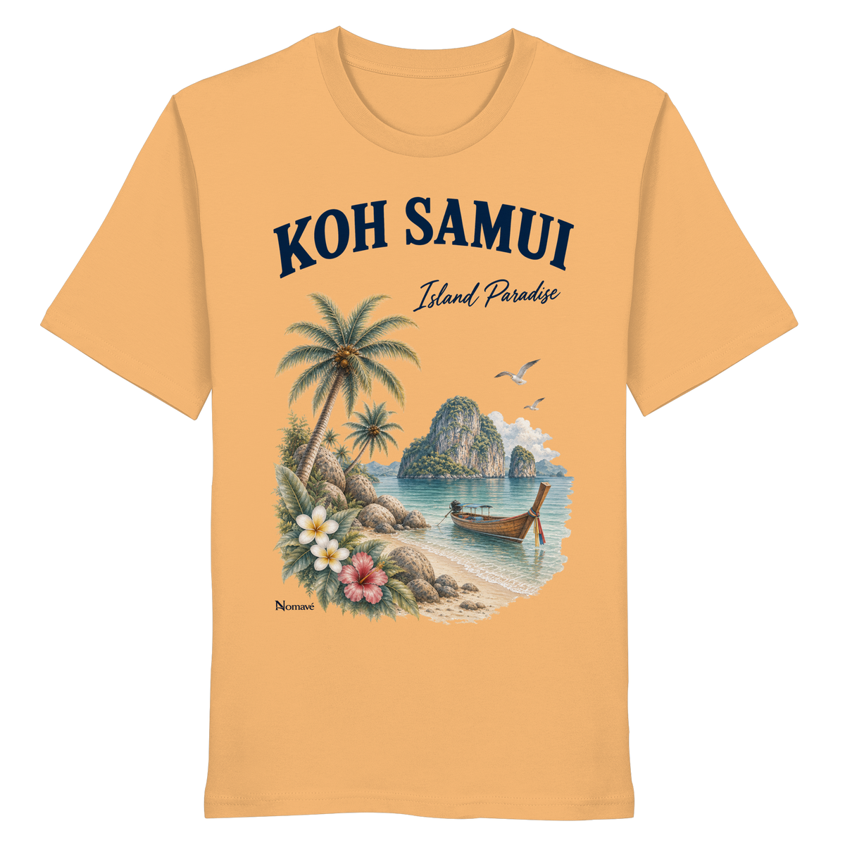 Koh Samui – Island Paradise – Helle Edition / Frontprint – Bio T-Shirt – Vorderansicht in nispero