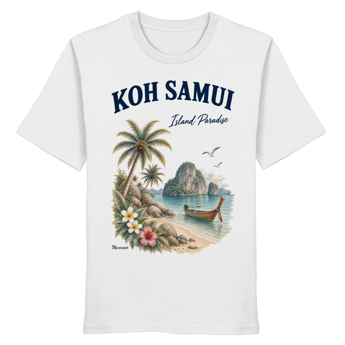 Koh Samui – Island Paradise – Helle Edition / Frontprint – Bio T-Shirt – Vorderansicht in white