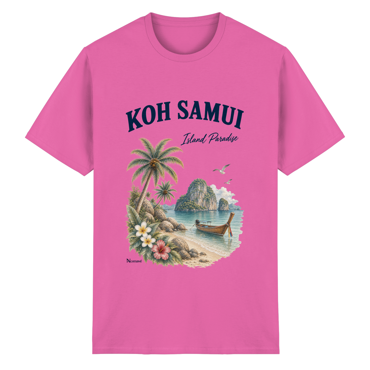 Koh Samui – Island Paradise – Helle Edition / Frontprint – Essential T-Shirt – Vorderansicht in azalea