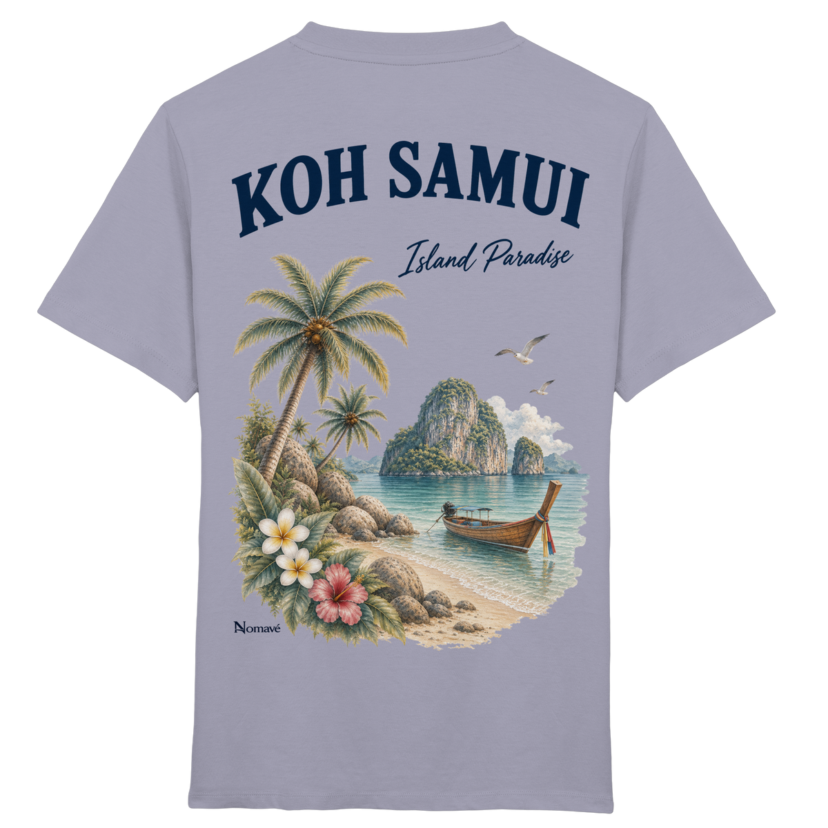 Koh Samui Island Paradise Kinder Bio T-Shirt mit Rückenprint in Lavender
