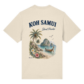 Koh Samui – Island Paradise – Rückenprint – Bio-Heavy T-Shirt – Rückenansicht in natural raw