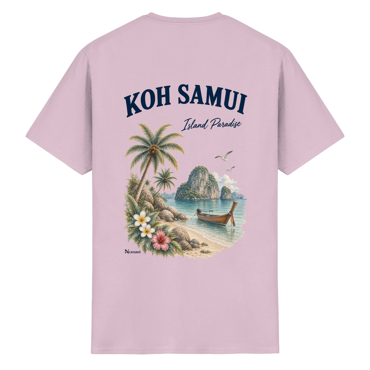 Koh Samui – Island Paradise – Rückenprint – Essential T-Shirt – Rückenansicht in light pink