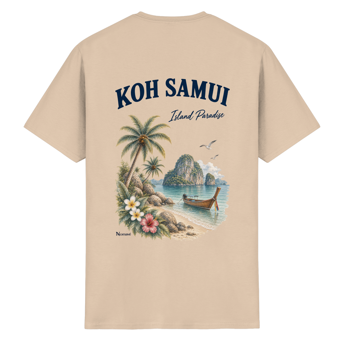 Koh Samui – Island Paradise – Rückenprint – Essential T-Shirt – Rückenansicht in natural