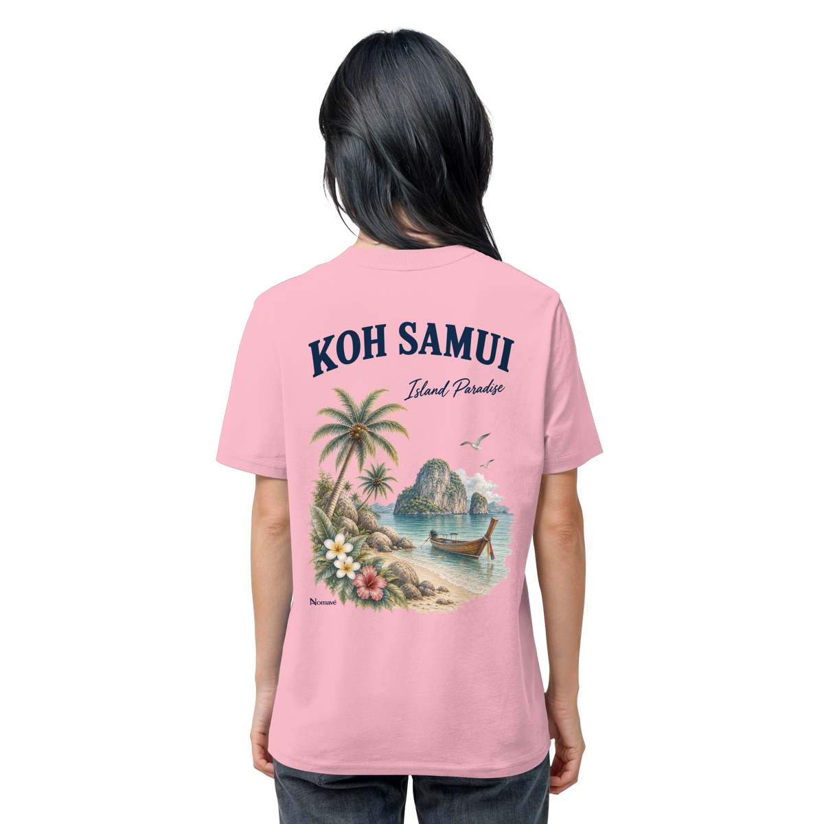 Koh Samui – Island Paradise – Rückenprint – Bio T-Shirt – Rückenmotiv in cotton pink