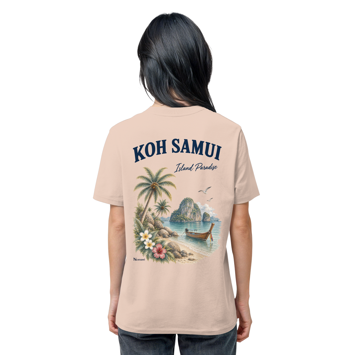 Koh Samui – Island Paradise – Rückenprint – Bio T-Shirt – Rückenmotiv in fraiche peche