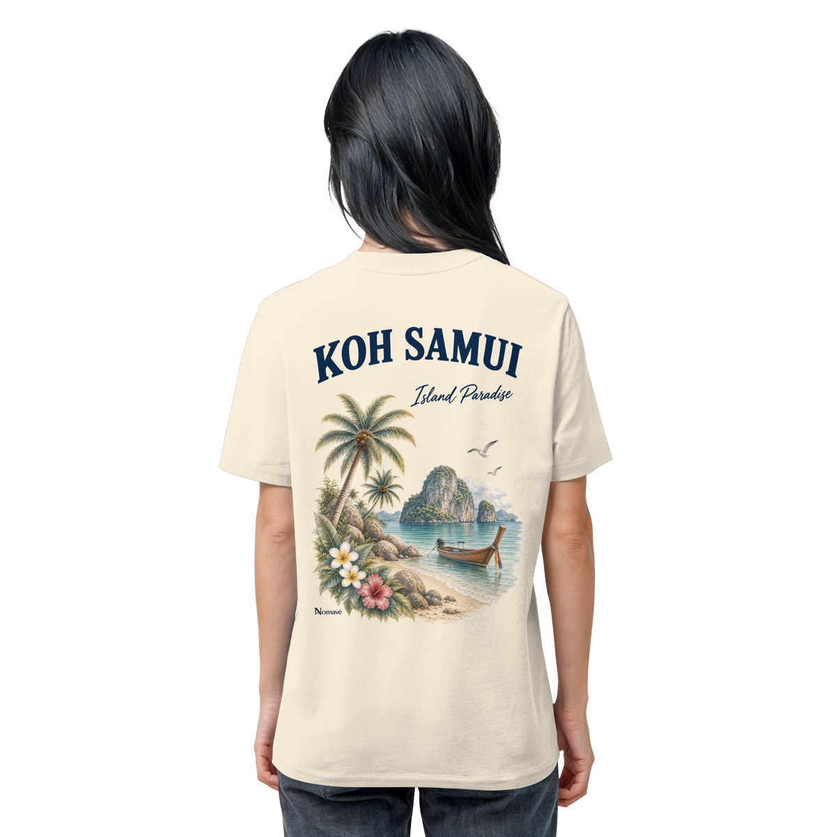 Koh Samui – Island Paradise – Rückenprint – Bio T-Shirt – Rückenmotiv in natural raw