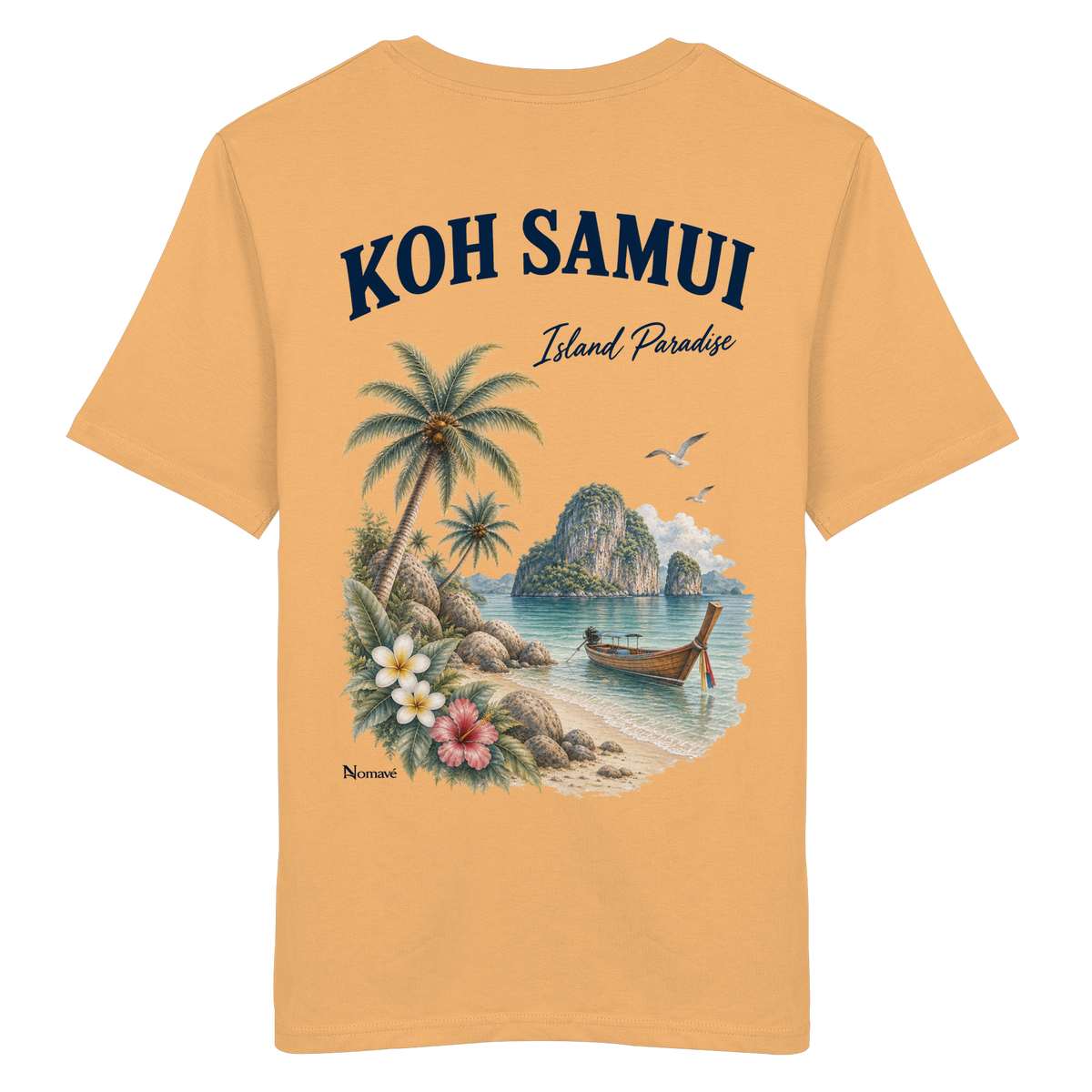 Koh Samui – Island Paradise – Rückenprint – Bio T-Shirt – Rückansicht in nispero