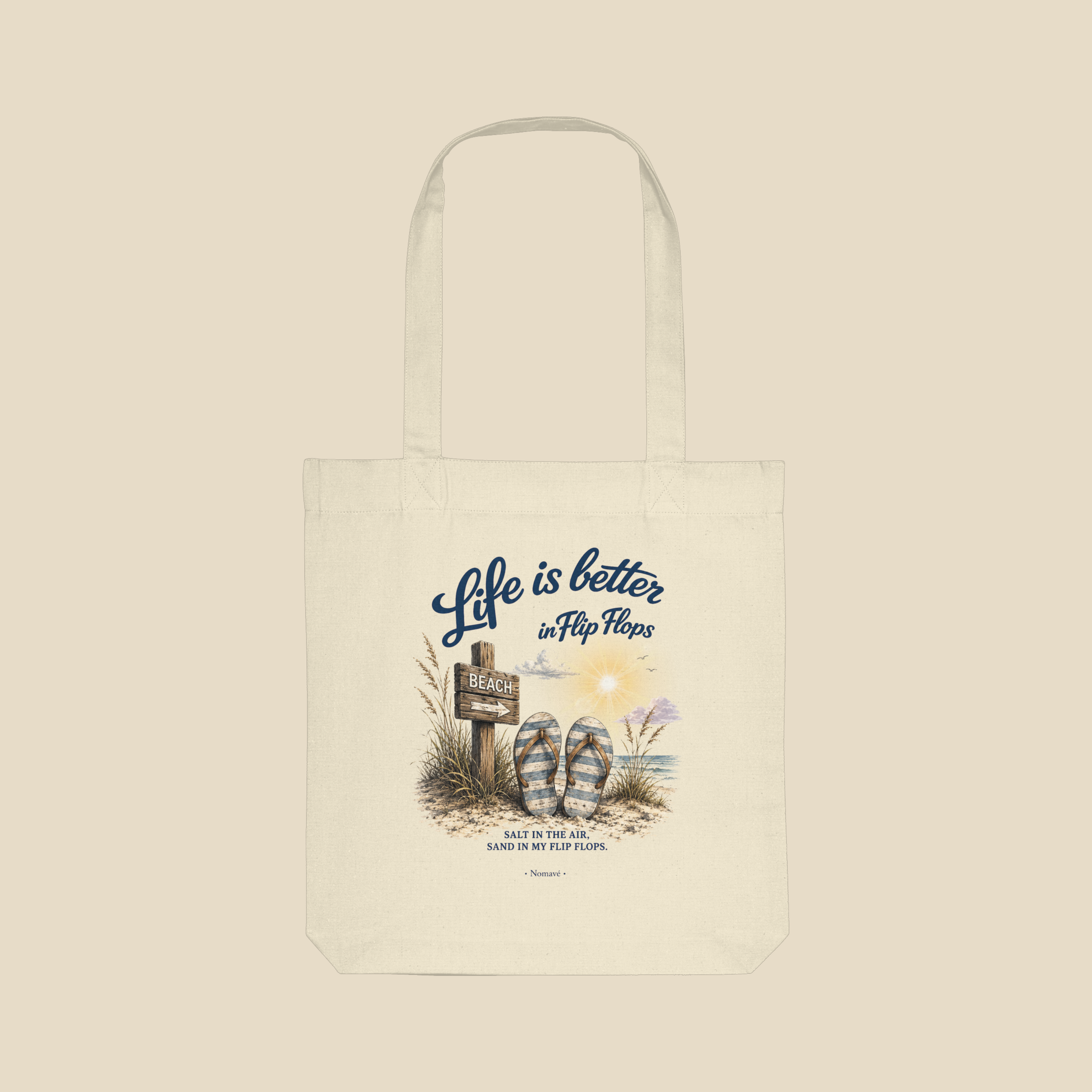Life is better in Flip Flops – Bio Stofftasche (Tote Bag)