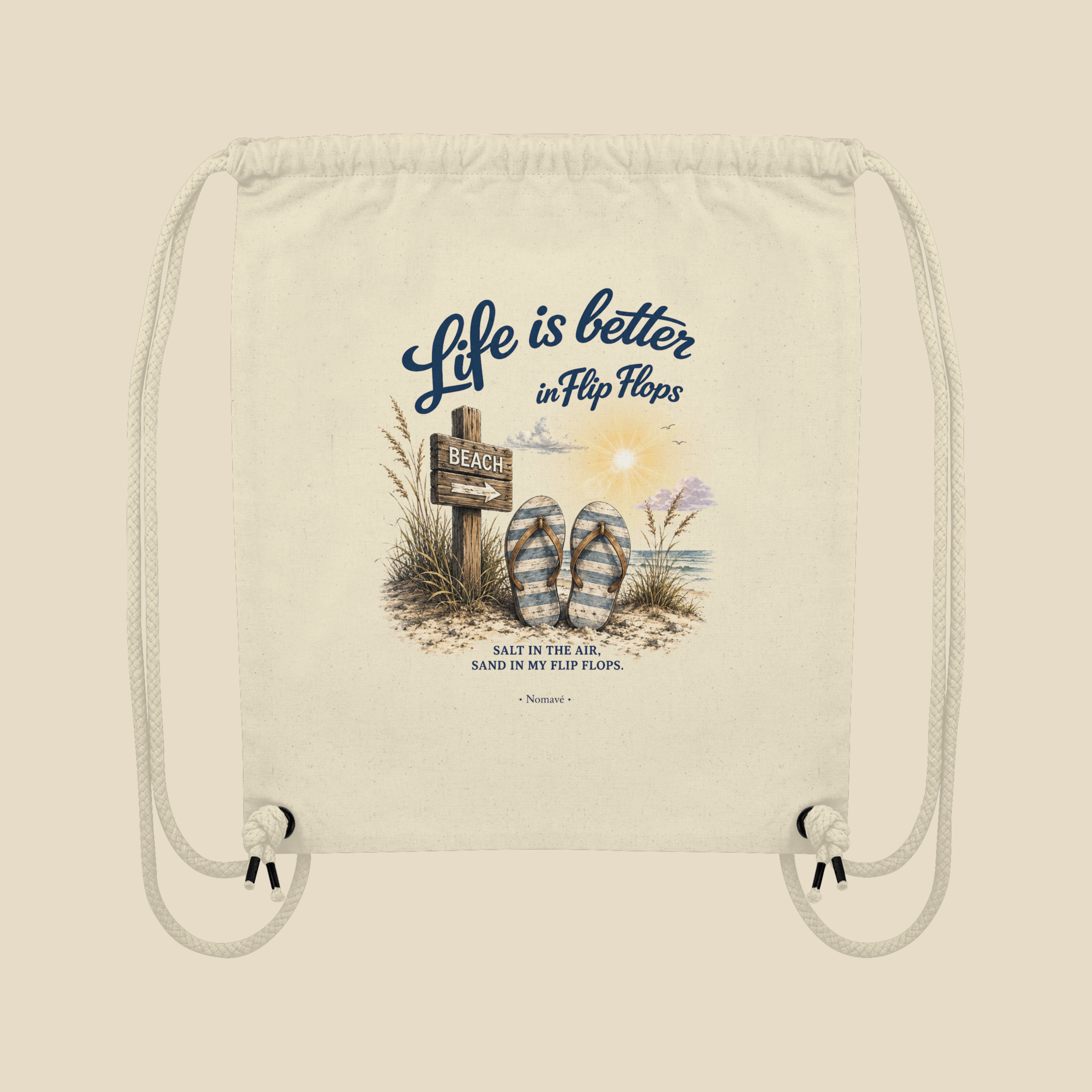 Life is better in Flip Flops – Bio Turnbeutel (Gym Bag)