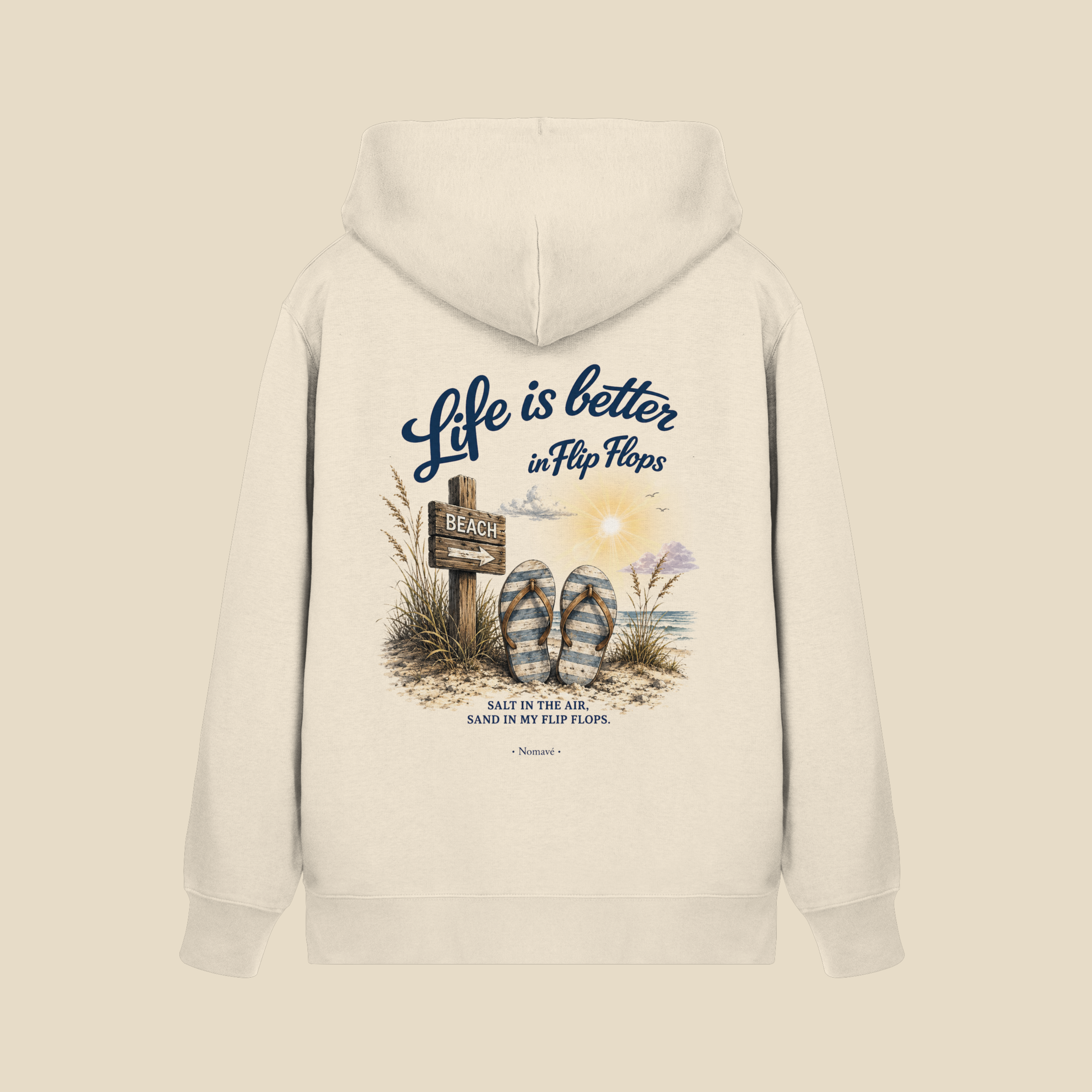 Life is better in Flip Flops – Bio-Kapuzenjacke mit Reißverschluss