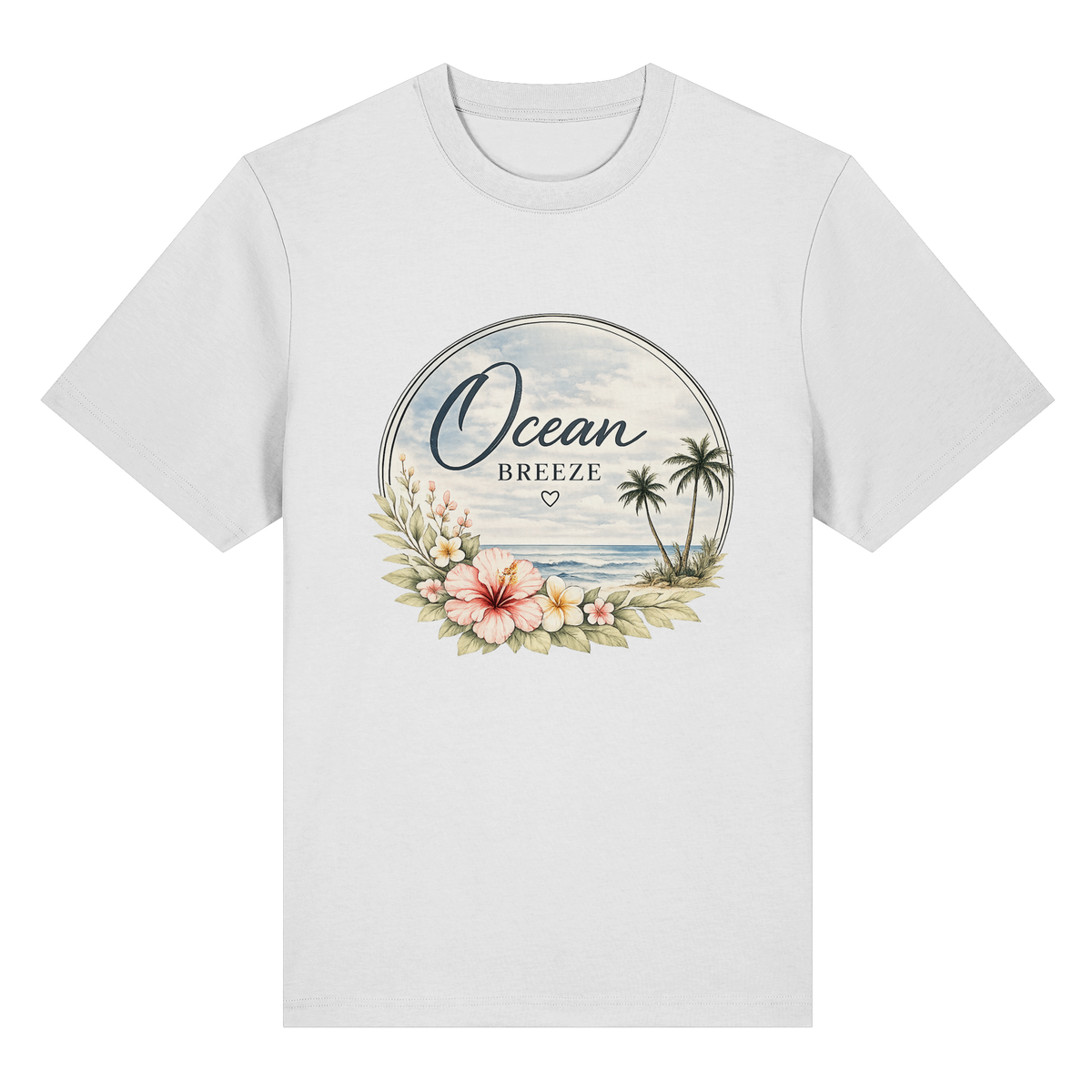Ocean Breeze – Bio-Heavy T-Shirt – Vorderansicht in white
