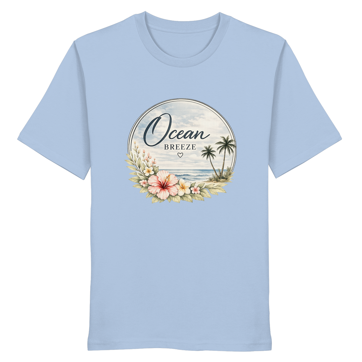 Ocean Breeze – Bio T-Shirt – Vorderansicht in blue soul