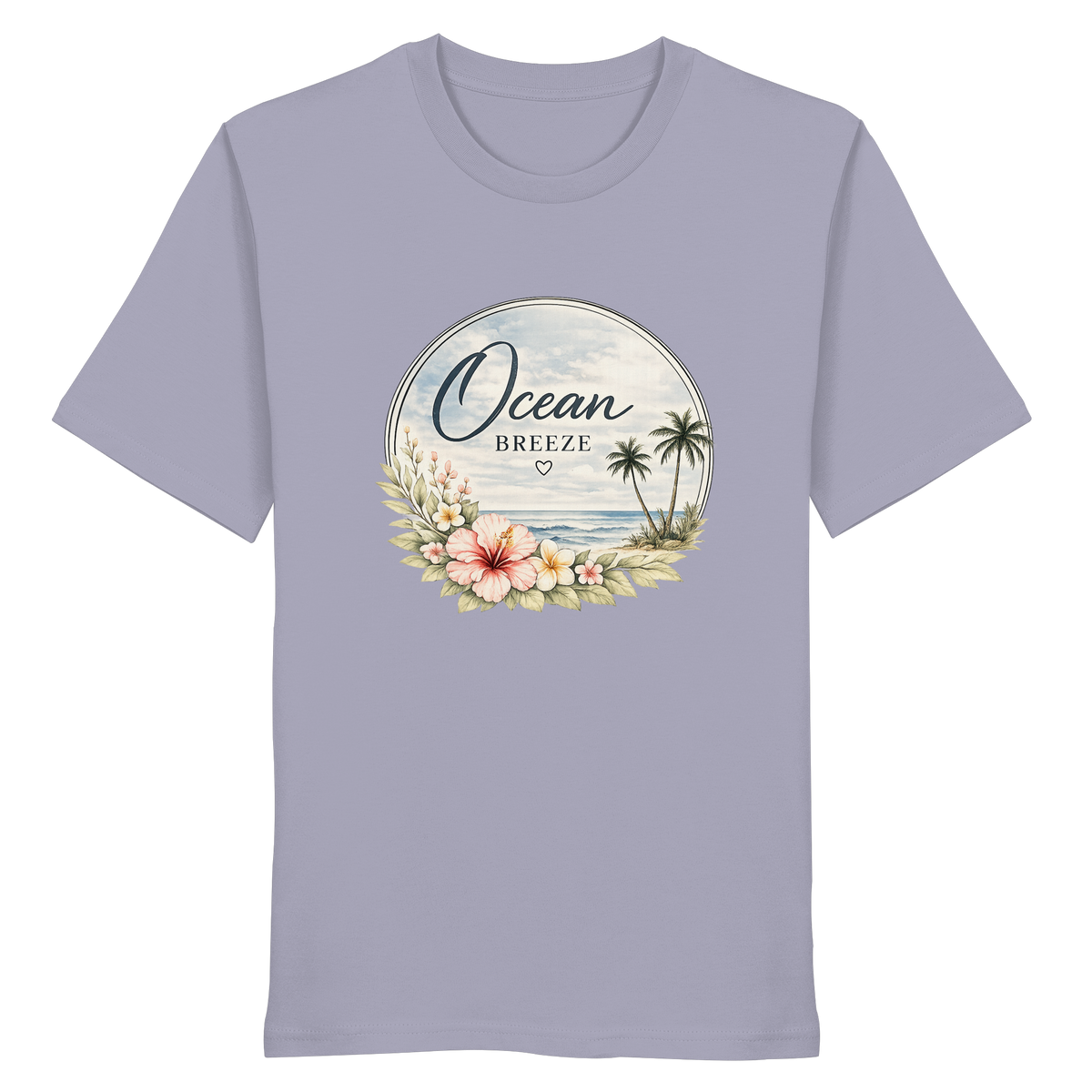 Ocean Breeze – Bio T-Shirt – Vorderansicht in lavender