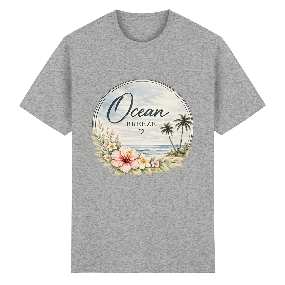 Ocean Breeze – Essential T-Shirt – Vorderansicht in ash grey