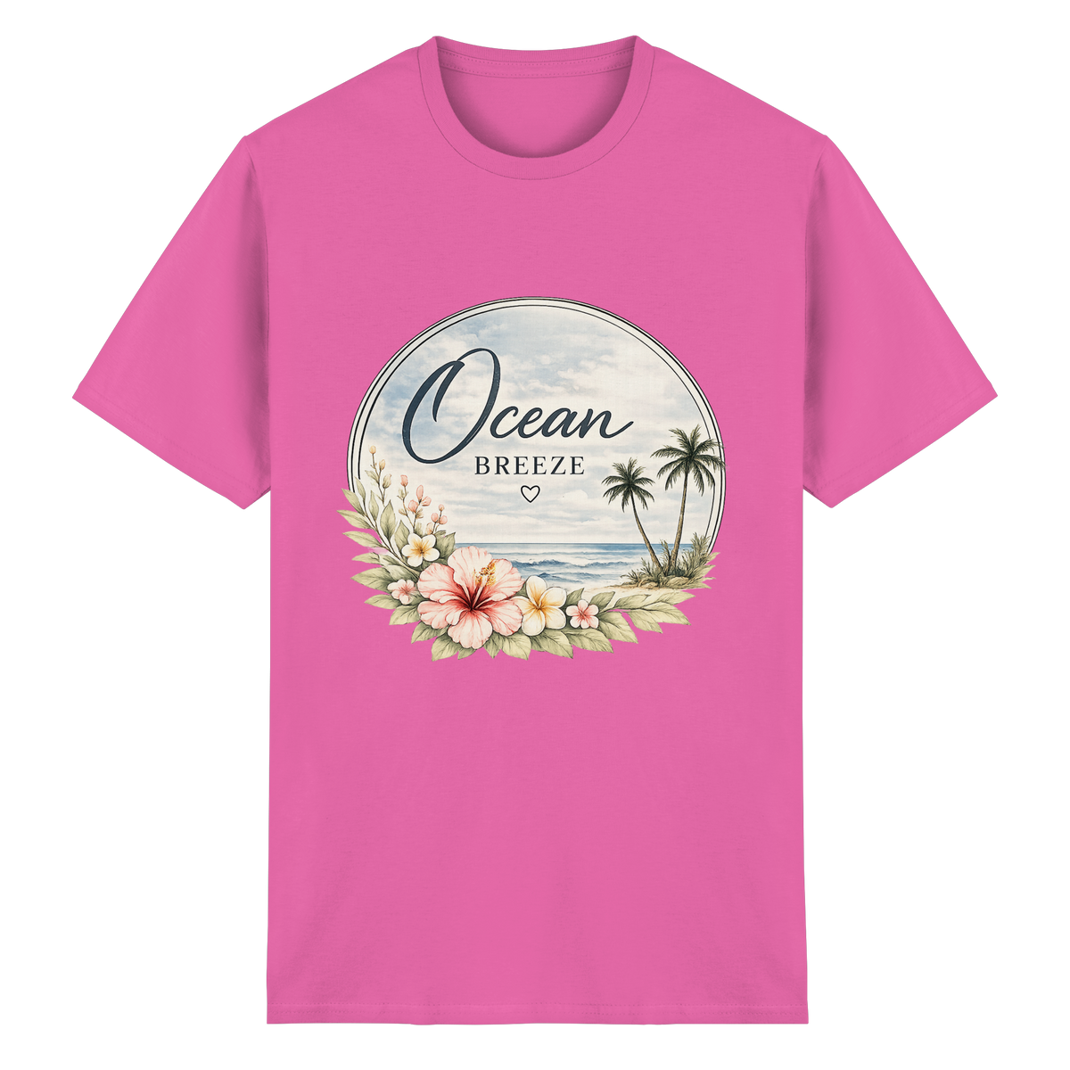 Ocean Breeze – Essential T-Shirt – Vorderansicht in azalea