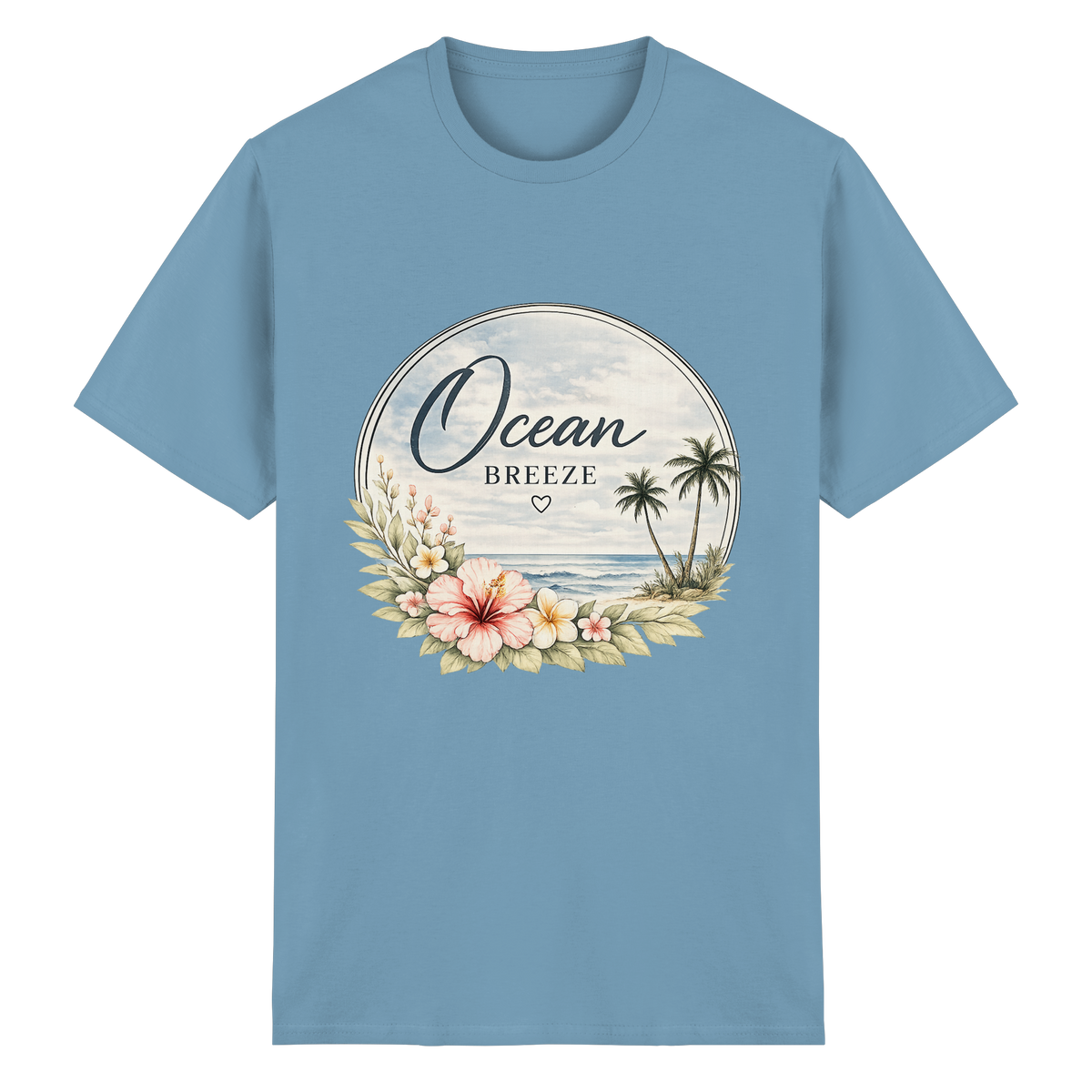 Ocean Breeze – Essential T-Shirt – Vorderansicht in carolina blue