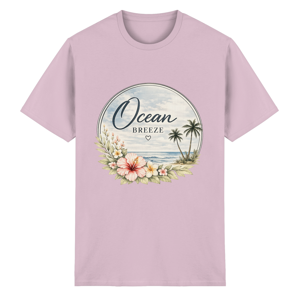 Ocean Breeze – Essential T-Shirt – Vorderansicht in light pink