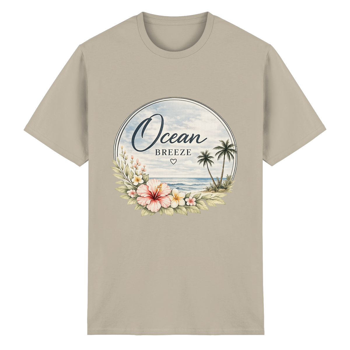 Ocean Breeze – Essential T-Shirt – Vorderansicht in sand
