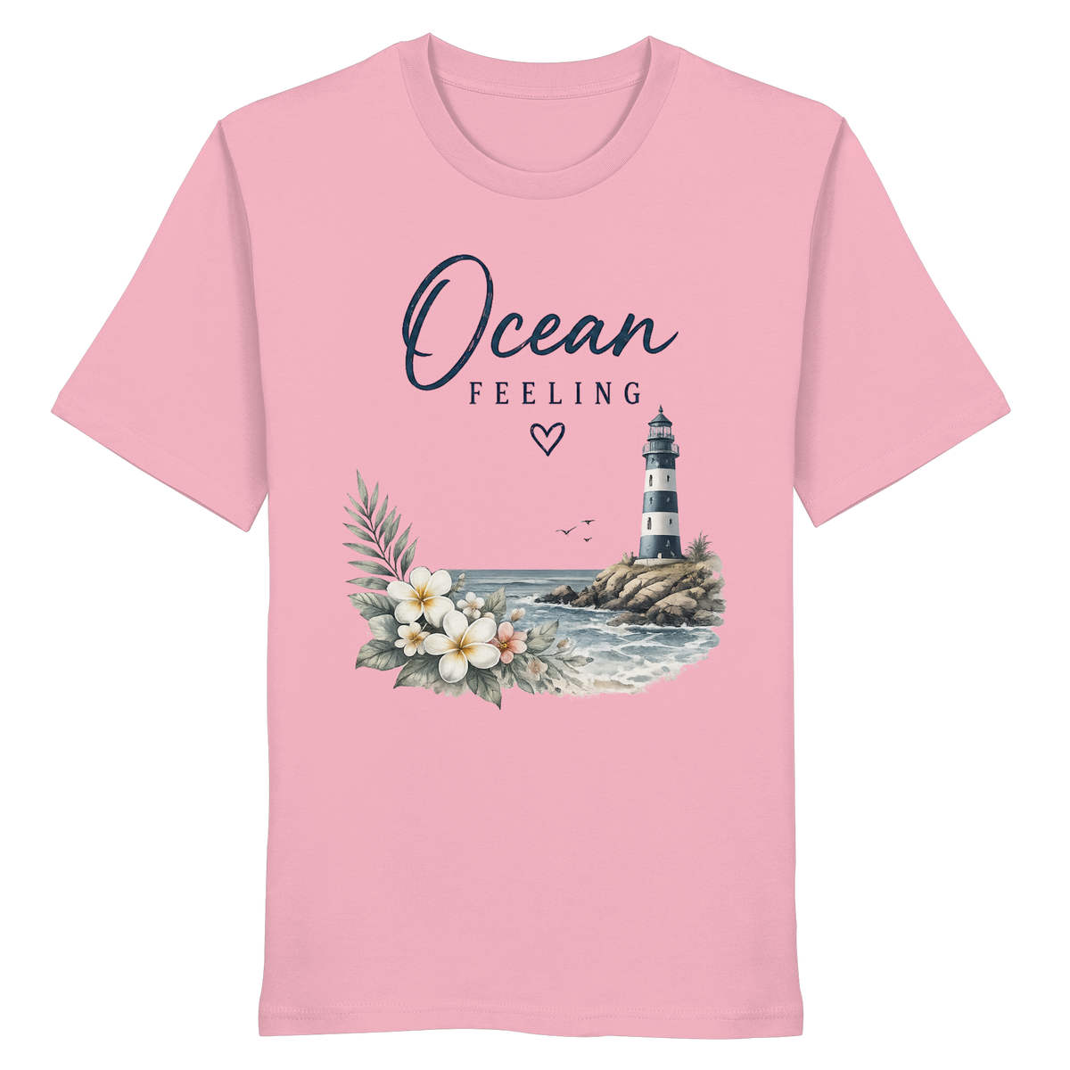 Ocean Feeling – Bio T-Shirt – Vorderansicht in cotton pink
