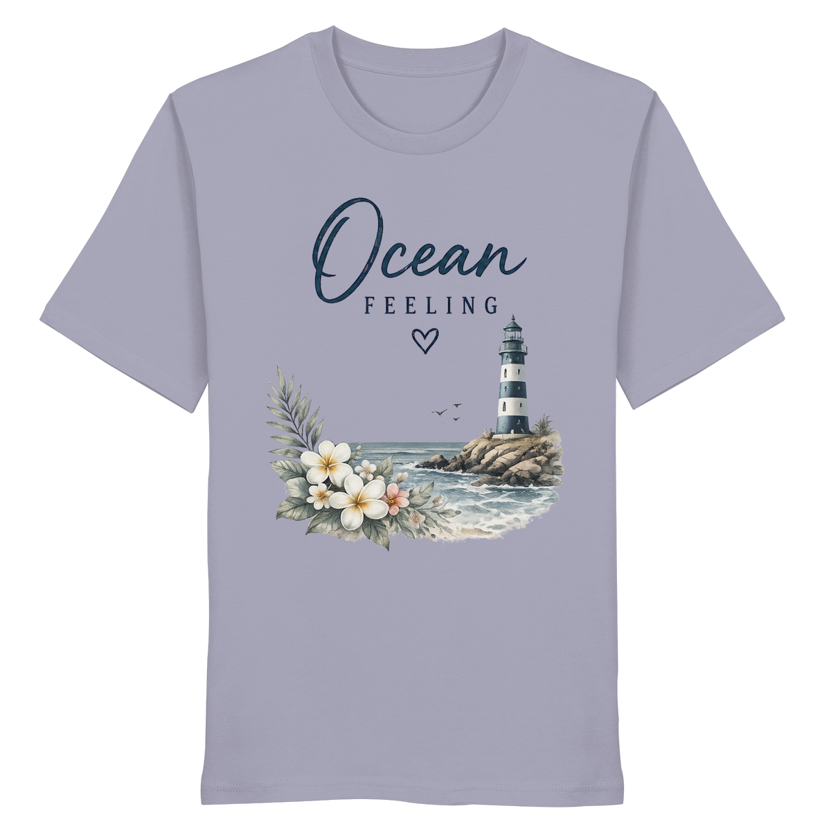 Ocean Feeling – Bio T-Shirt – Vorderansicht in lavender