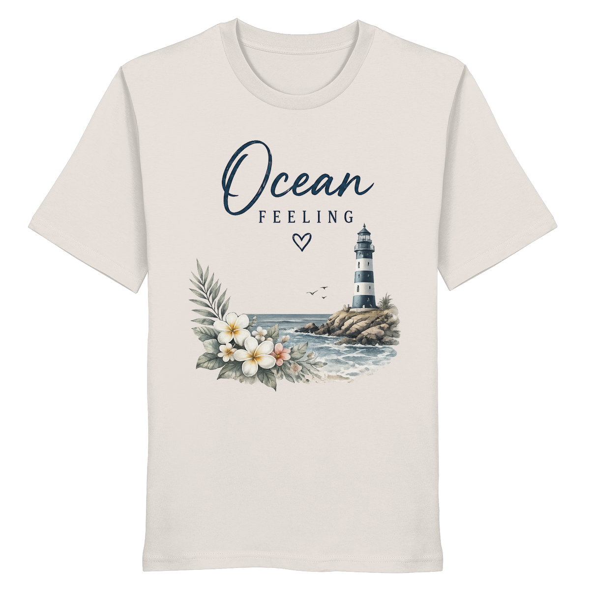 Ocean Feeling – Bio T-Shirt – Vorderansicht in vintage white