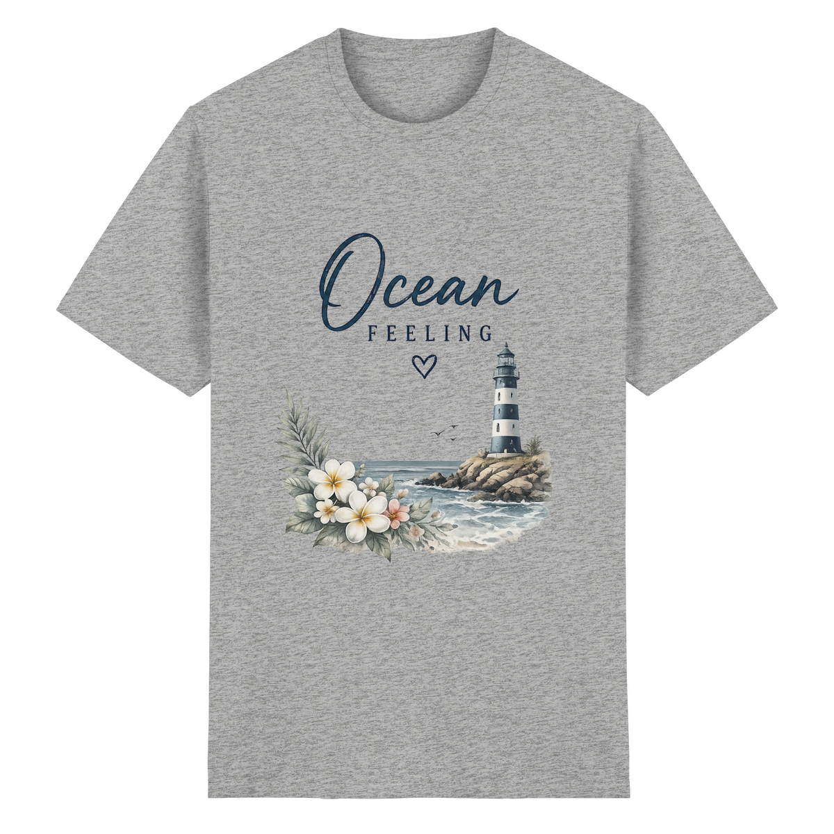Ocean Feeling – Essential T-Shirt – Vorderansicht in ash grey