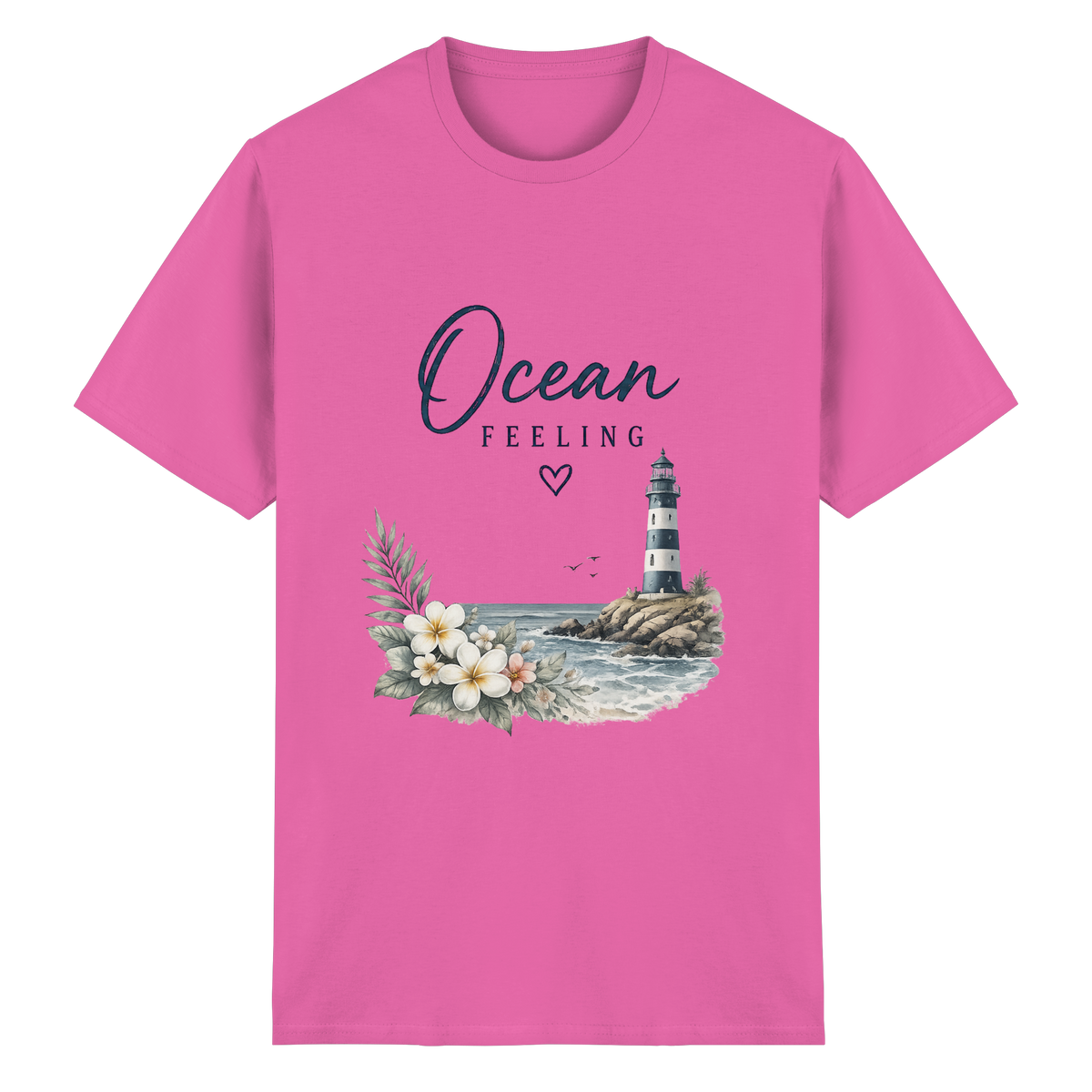Ocean Feeling – Essential T-Shirt – Vorderansicht in azalea