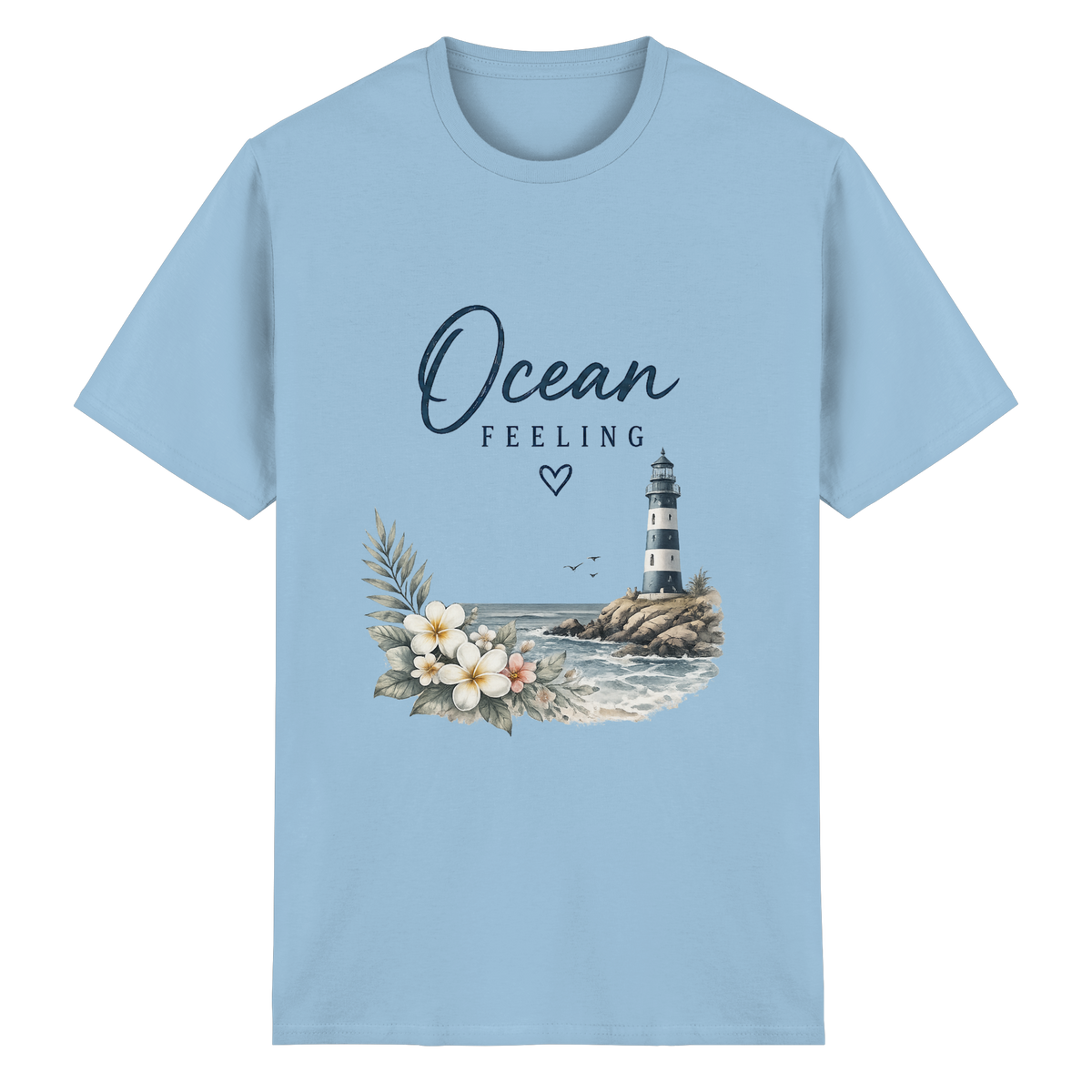 Ocean Feeling – Essential T-Shirt – Vorderansicht in light blue