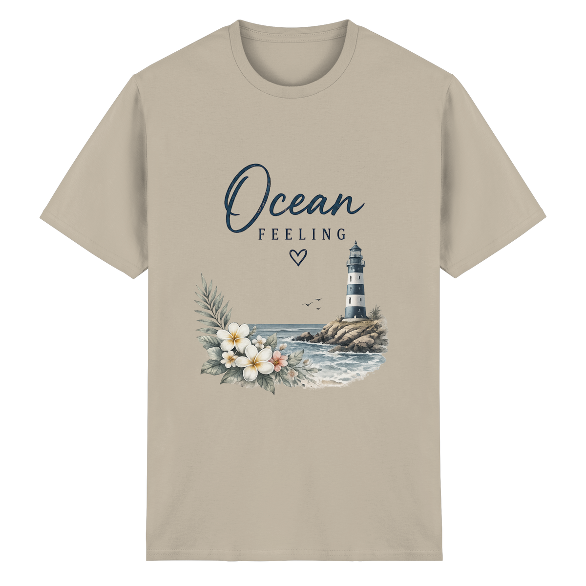 Ocean Feeling – Essential T-Shirt – Vorderansicht in sand