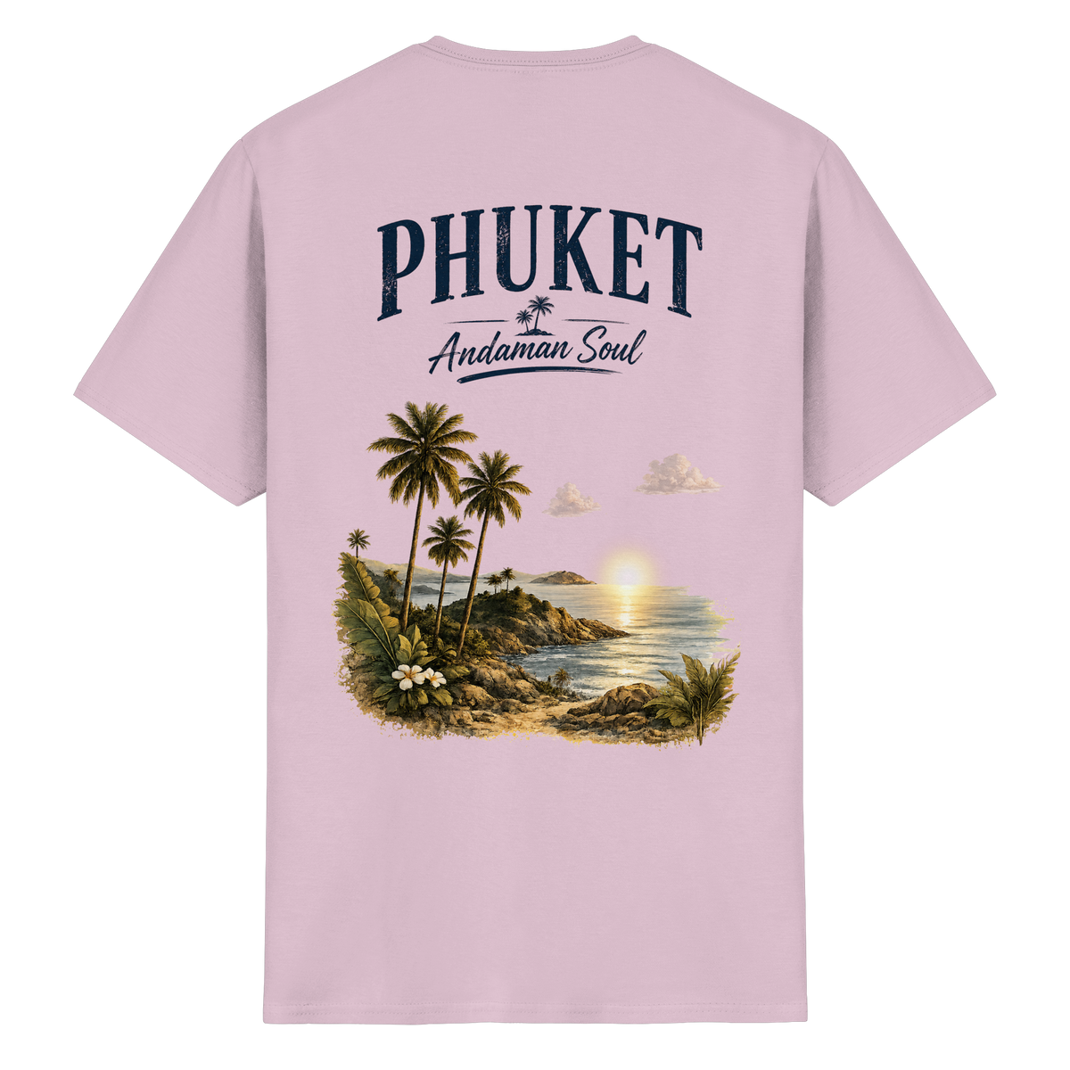 Phuket Thailand – Andaman Soul – Vintage Rückenprint – Helle Edition – Essential T-Shirt – Rückenansicht in light pink