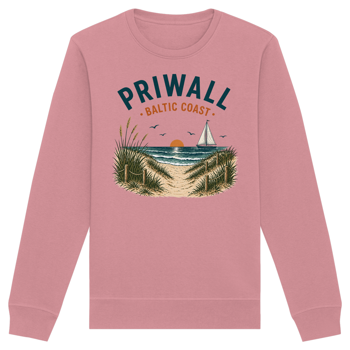 Priwall Baltic Coast Bio-Sweatshirt in Canyon Pink – Vorderansicht