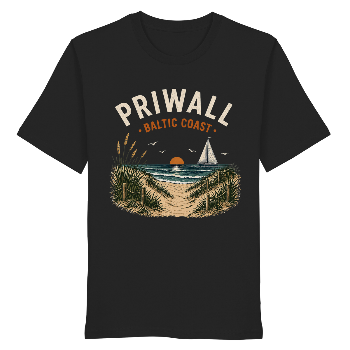 Priwall Baltic Coast Black Edition Bio-T-Shirt in Schwarz