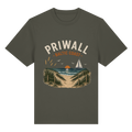 Priwall Baltic Coast Dark Bio-Heavy T-Shirt in Khaki mit Frontmotiv