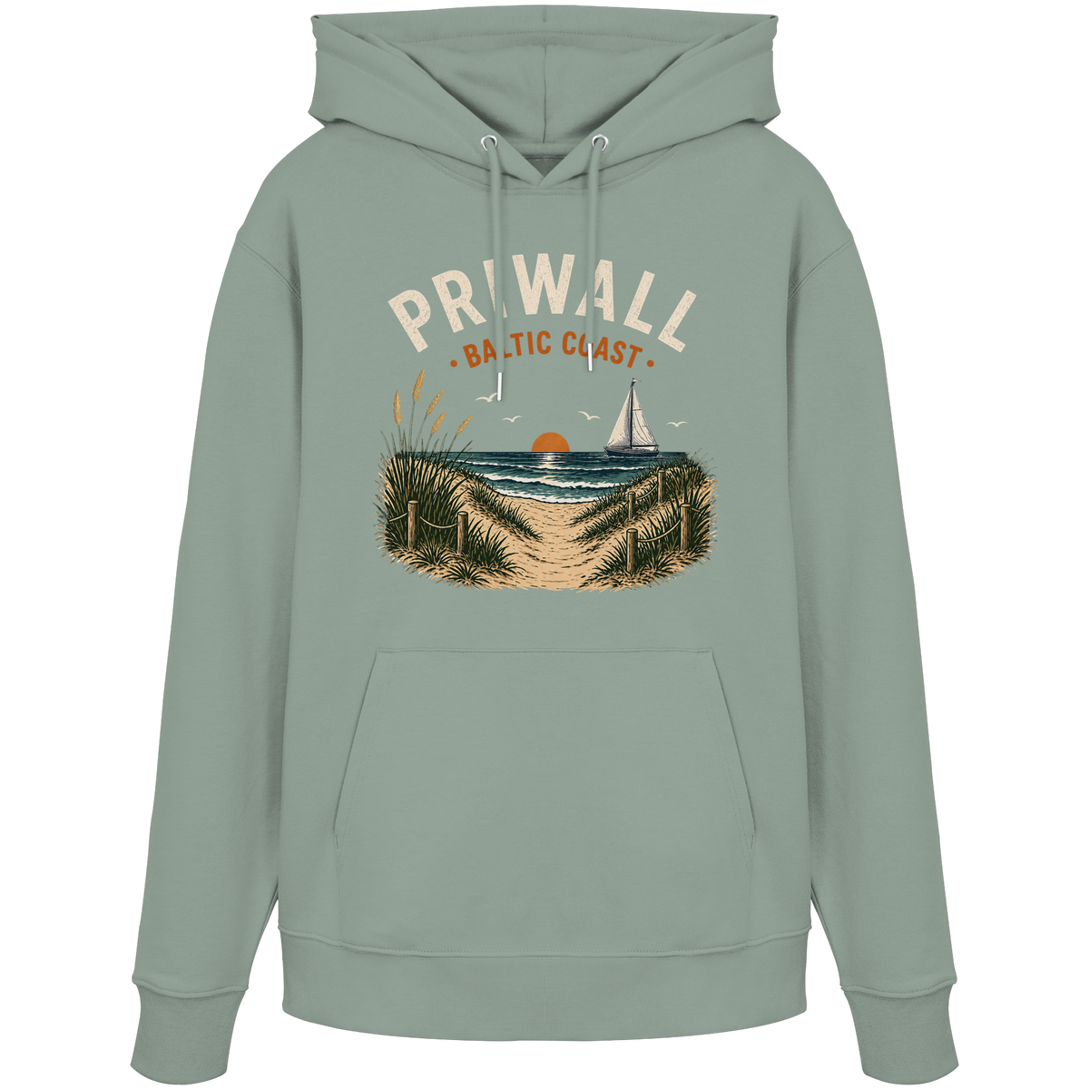 Priwall Baltic Coast Bio-Hoodie in Aloe – Shirtigo Mockup