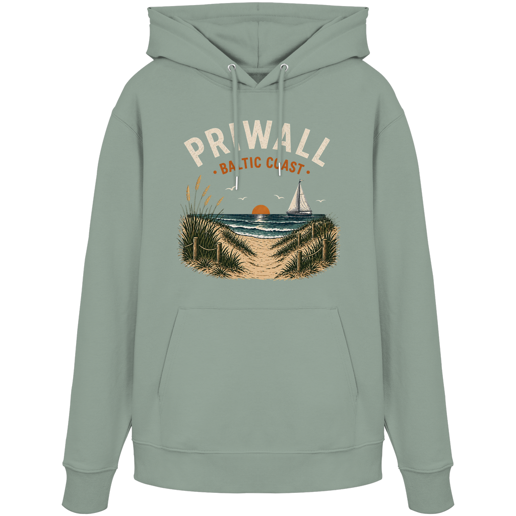Priwall Baltic Coast Bio-Hoodie in Aloe – Clean Mockup