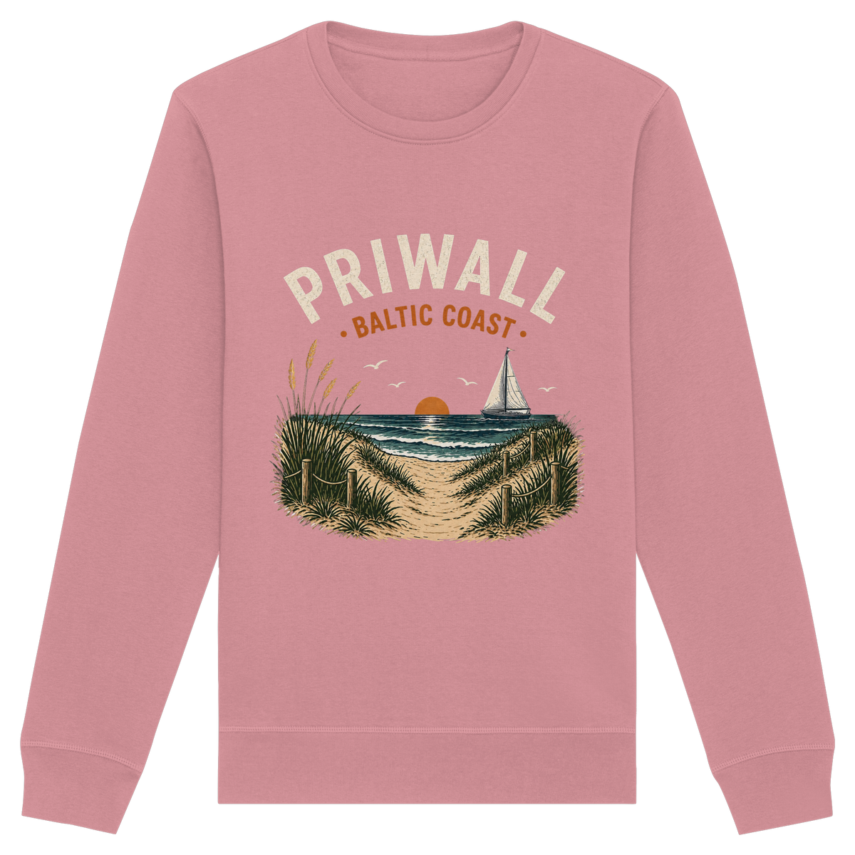 Priwall Baltic Coast Bio-Sweatshirt in Canyon Pink – Clean Mockup
