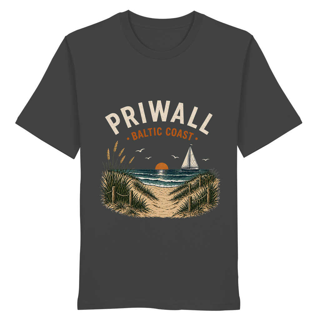Priwall Baltic Coast Bio T-Shirt in Anthrazit – Shirtigo Mockup