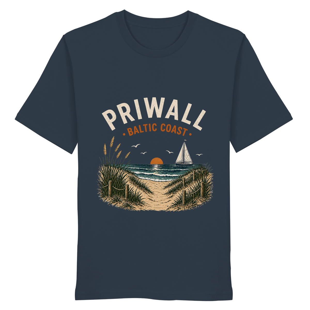 Priwall Baltic Coast Bio T-Shirt in India Ink Grey – Clean Mockup