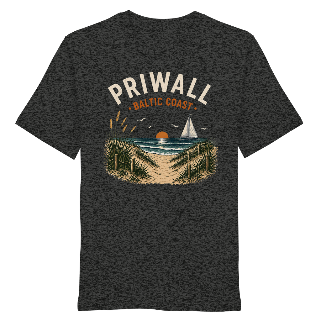 Priwall Baltic Coast Dark Edition Bio-T-Shirt in Dark Heather Grey