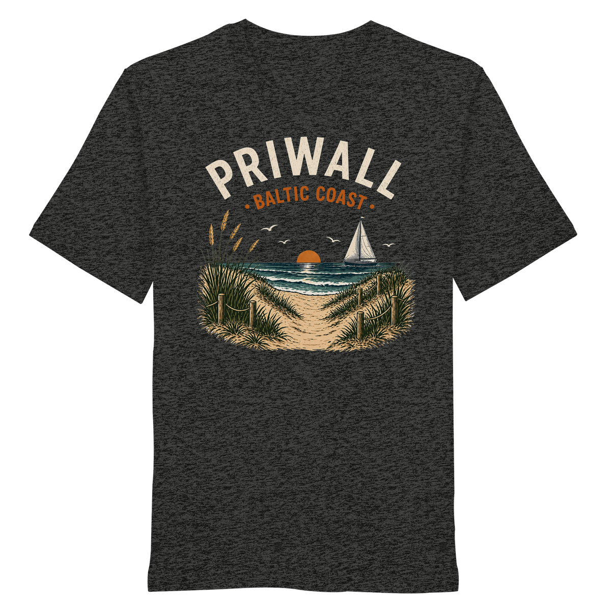 Priwall Baltic Coast Dark Edition Bio-T-Shirt in Dark Heather Grey