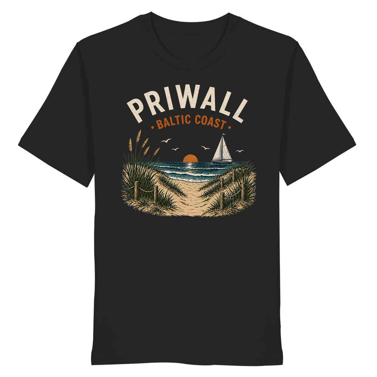 Schwarzes Priwall Baltic Coast Dark Edition Bio-T-Shirt