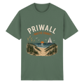 Priwall Baltic Coast Dark Essential T-Shirt in Military Green mit Frontmotiv