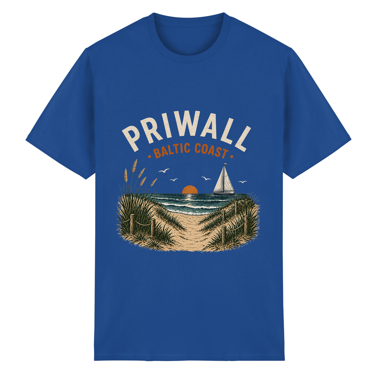 Priwall Baltic Coast Essential T-Shirt in Royal – Clean Mockup