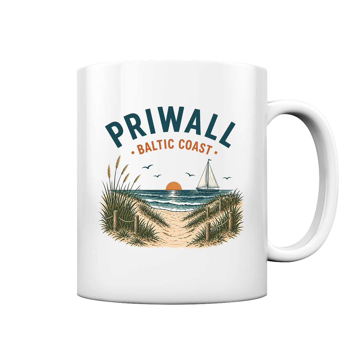 Weiße Priwall Baltic Coast Keramik-Tasse mit 330 ml
