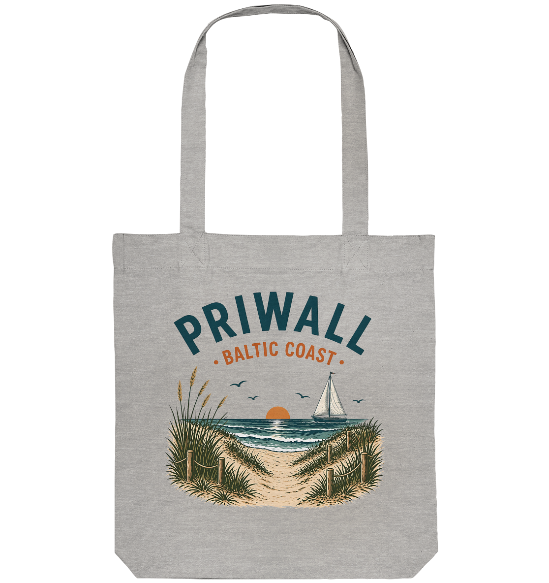 Graue Priwall Baltic Coast Tote Bag aus recycelten Materialien