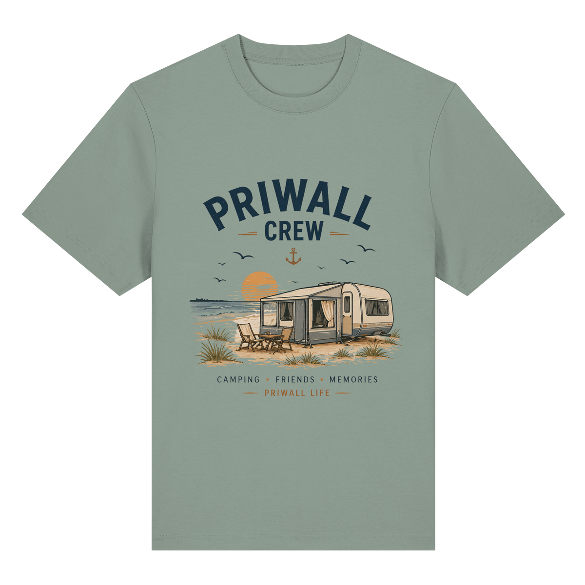 Priwall Crew Bio-Heavy T-Shirt in Aloe als Frontansicht