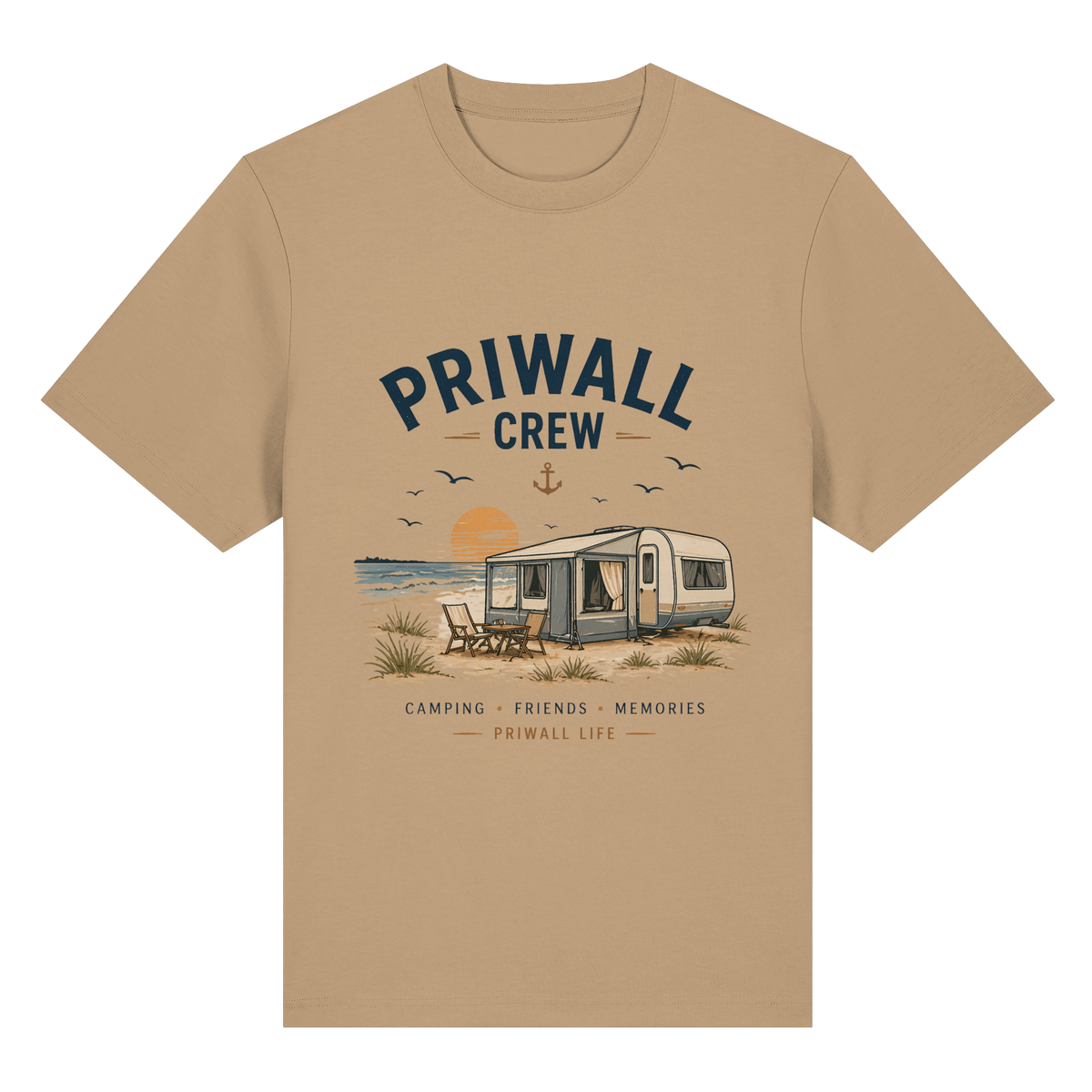 Priwall Crew Bio-Heavy T-Shirt in Latte als Frontansicht