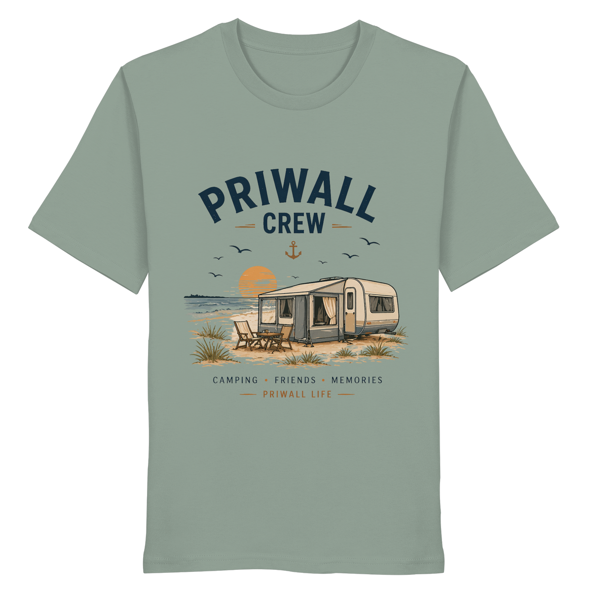 Priwall Crew Bio T-Shirt in Aloe als Frontansicht