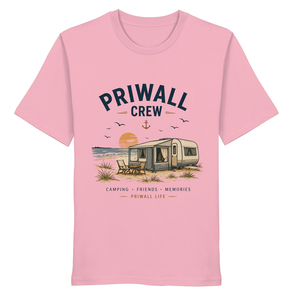 Priwall Crew Bio T-Shirt in Cotton Pink als Frontansicht