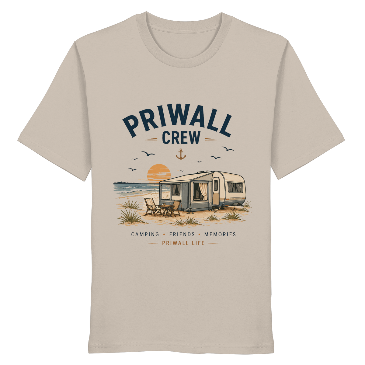 Priwall Crew Bio T-Shirt in Desert Dust als Frontansicht